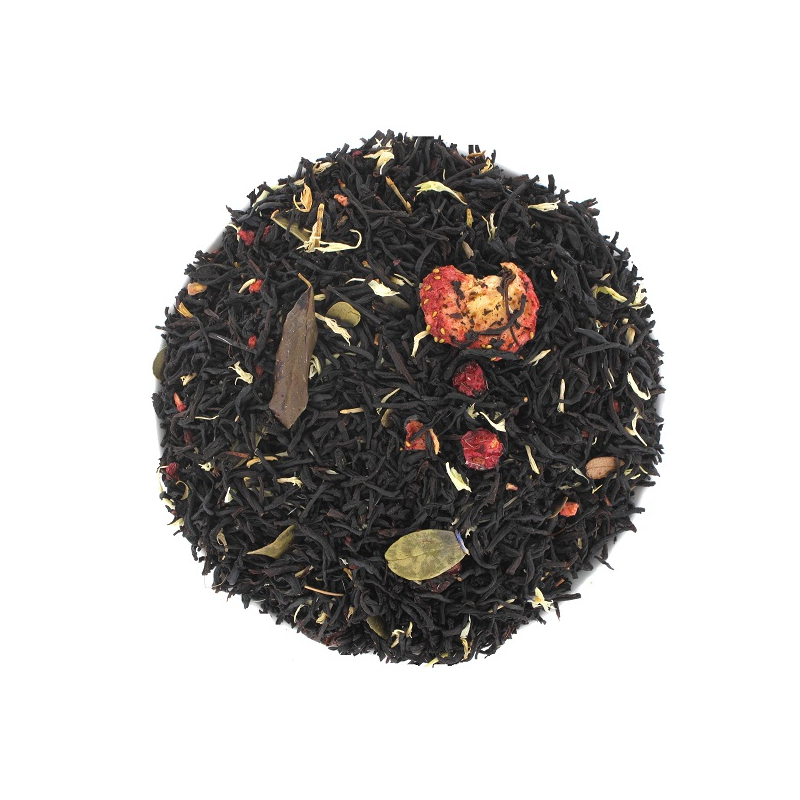 Thé noir aux baies rouges, fraise, framboise, groseille et cranberry, pour les matins vivants