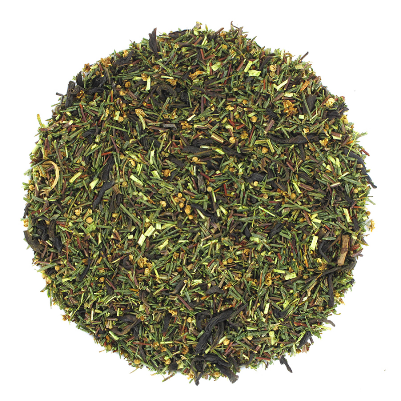 Mélange de rooibos vert, jasmin et fleurs de sureau, idéal comme thé à offrir pour un mariage